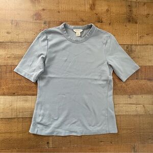 Club Monaco Classic Crewneck T-Shirt Womens LARGE Pastel Powder Blue